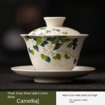 Grass and Wood Gray Three Cai Bowl (Camellia)