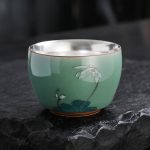 Celadon Silvering Plated Cup (Lotus)