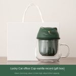 Lucky Cat Office Cup-Vanilla Green (Gift Box)