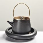 Jingyue Beam Lifting Pot (Black Iron Glaze) + Pot Bearing