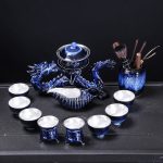 Blue Dragon Silver Gilded Tea Set + Six Gentlemen