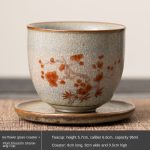 Ice Flower Glaze Plum Blossom Shanxiang Cup + Plum Blossom Coaster