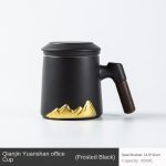 Gold Yuanshan Office Cup (Matte Black)