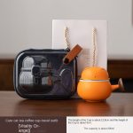 Cute Cat Tea Coffee Color Cup-Travel Pack (Vibrant Orange)