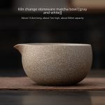 Kiln Baked Stoneware Matcha Bowl [Gray]