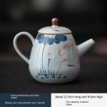 Hand Painted Blue and White Teapot (Beauty Pot-Hand Painted Lotus Rhyme)