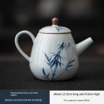 Hand Painted Blue and White Teapot (Beauty Pot-Hand Painted Asparagus Fern)