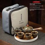 Classic Army Green Travel with Bamboo Tea Tray