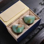 Celadon Silvering Plated Cup (2 Cups of Fish Gift Box Every Year)