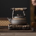 Dried Wood Beam Pot + Heart Sutra Pot (Ancient and Early Burning)