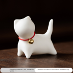 Standing Cute Cat-Jade Porcelain White