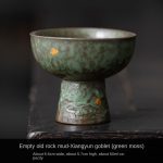 Empty Old Rock Mud-Xiangyun High Foot Cup (Moss Green)