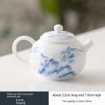 White Porcelain Hand Drawn-Beauty Pot [Landscape]