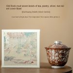 Old Rock Clay Seven Bowls of Tea Poetry Silver Gilded Two Only Tureen (Gift Box)