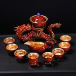 Red Dragon Gilding Tea Set