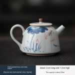 Hand-Painted Blue and White Teapot (Dayuan Pot-Hand-Painted Lotus Rhyme)