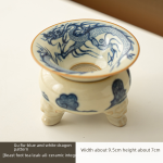 Blue Dragon Pattern [Beast Foot Tea Strainer-All-Ceramic Integrated]