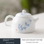 White Porcelain Hand Painted-Mingde Pot [Rich Bamboo]