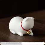 Lying Cute Cat-Jade Porcelain White