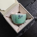 Celadon Silvering Plated Cup (Butterfly Gift Box)