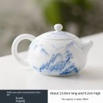 White Porcelain Hand Drawn-Xi Shi Pot [Landscape]