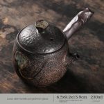 Lotus Seedpod Side Handle Pot (Gilding Iron Glaze)