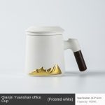 Gilding Yuanshan Office Cup (Frosted White)