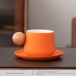 Wooden Edge Coffee Cup-Orange