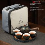 Dunhuang Beautiful Blue Travel with Bamboo Tea Tray