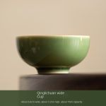 Green Glass Wide Cup