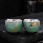 Celadon Silvering Plated Cup (2 Cups of Fish Every Year)