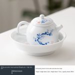 White Porcelain Hand Painted-Mingde Pot + High Foot Pot Bearing [Wintersweet]