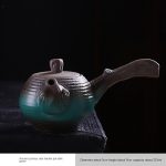 Ancient Pottery Side Handle Pot-Dark Green