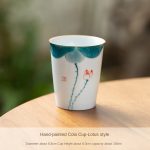 Hand Painted Coke Cup-Lotus Style