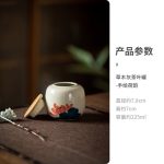 Grass and Wood Gray Tea Pot-Hand Painted Charm of Lotus