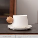 Wooden Edge Coffee Cup-Elegant White