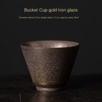 Bucket Cup-Gold Iron Glaze