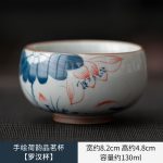 Hand Painted Charm of Lotus Tea Cup (Luohan Cup)