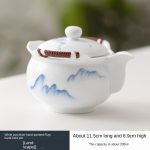 White Porcelain Hand Drawn-Ruyi Pot [Landscape]