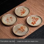 Plum Blossoms Orchids Bamboo and Chrysanthemum Coaster (4 One Pack)