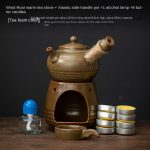 Wind Roar Warm Tea Stove + Xiaodu Side Handle Pot (Tea Powder Color) +1 Alcohol Lamp +8 Butter Candles