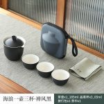 HAILANG One Pot Fills Three Cups Zen Style Black