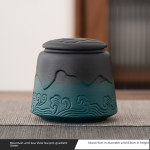 Mountain and Sea View Tea Pot-Gradient Green