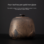 Four-Leaf Tea Pot (Gilding Iron Glaze)