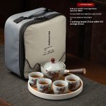 Happy events travel with ceramic tea tray