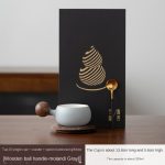 Tao Xi Single Cup + Coaster + Spoon Hardcover Gift Box [Wooden Ball Handle-Morandi Gray]