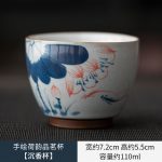 Hand Painted Charm of Lotus Tea Cup (Agarwood Cup)