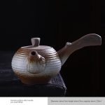 Ancient Pottery Side Handle Pot-Shell White