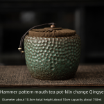 Hammered Open Tea Pot-Kiln Baked Qingye