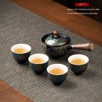 Dunhuang Beautiful Blue One Pot Four Cups